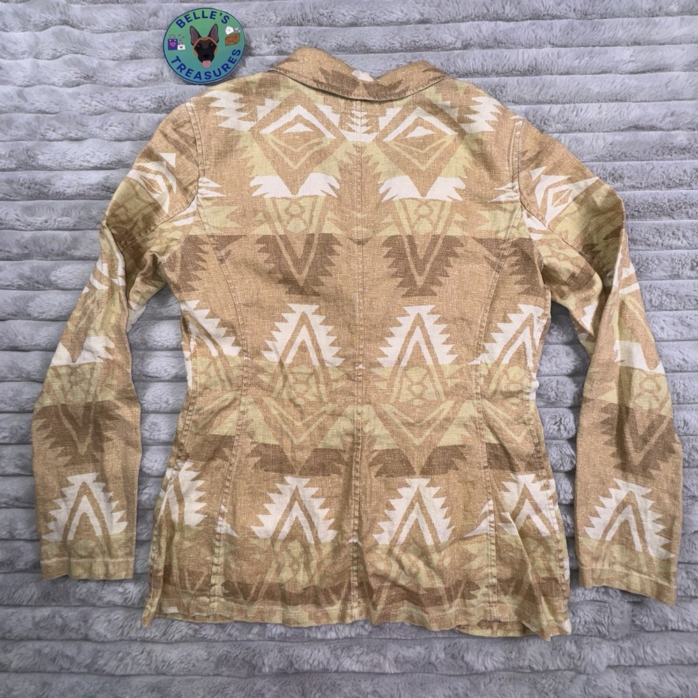 RRL Ralph Lauren Womens Sz 2 100% Linen Aztec Unstructured Blazer Jacket $790 - Picture 11 of 15